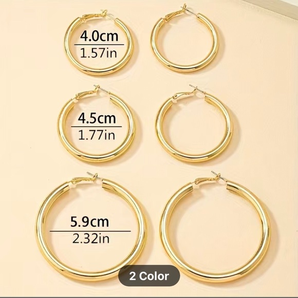 🆕❗️Golden Hoop Earrings Elegant Hip Hop Style Alloy Jewelry Exquisite Female - Picture 4 of 4